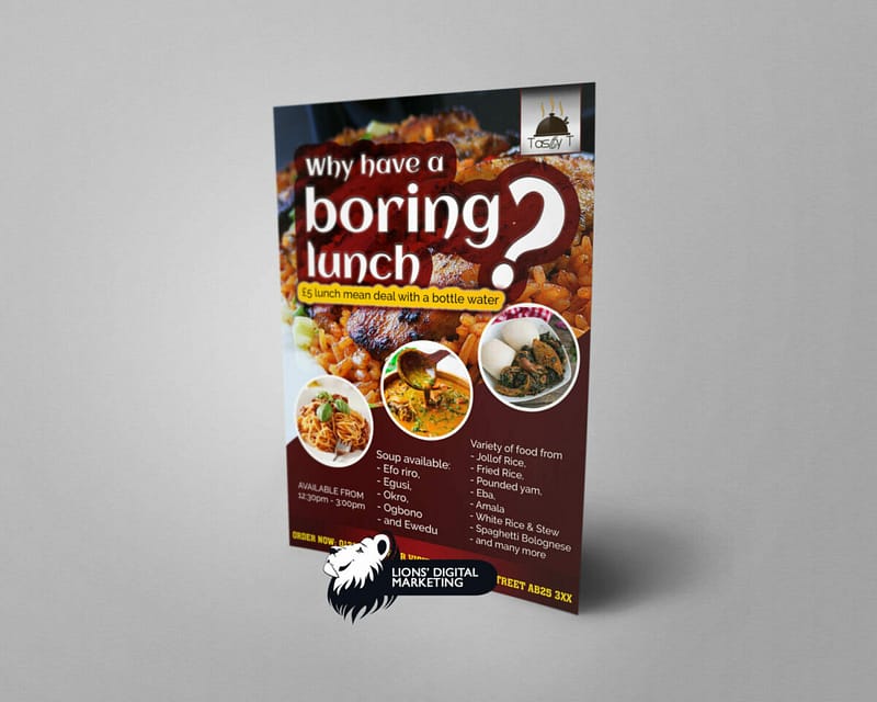 flyer design and print Aberdeen for Tasty T